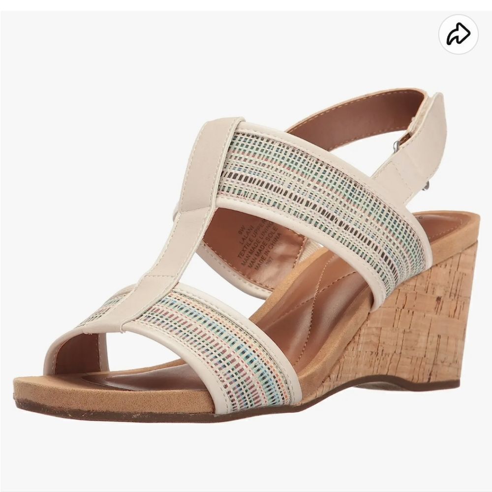 Easy Spirits Back Strap Open Toe Multi-Color Wedg… - image 5